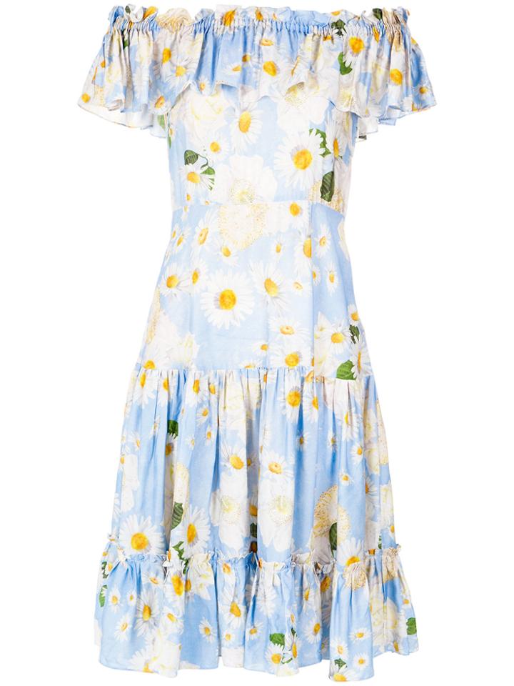 Isolda Off The Shoulder Dress - Blue