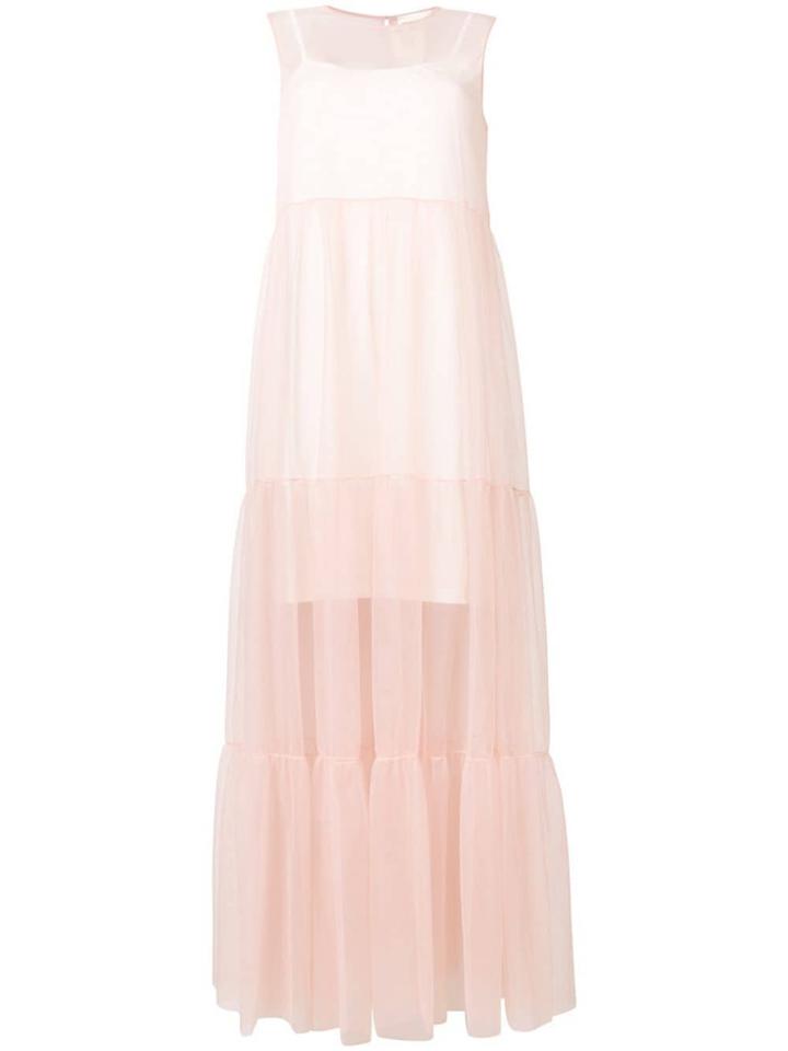 Semicouture Tulle Maxi Dress - Pink