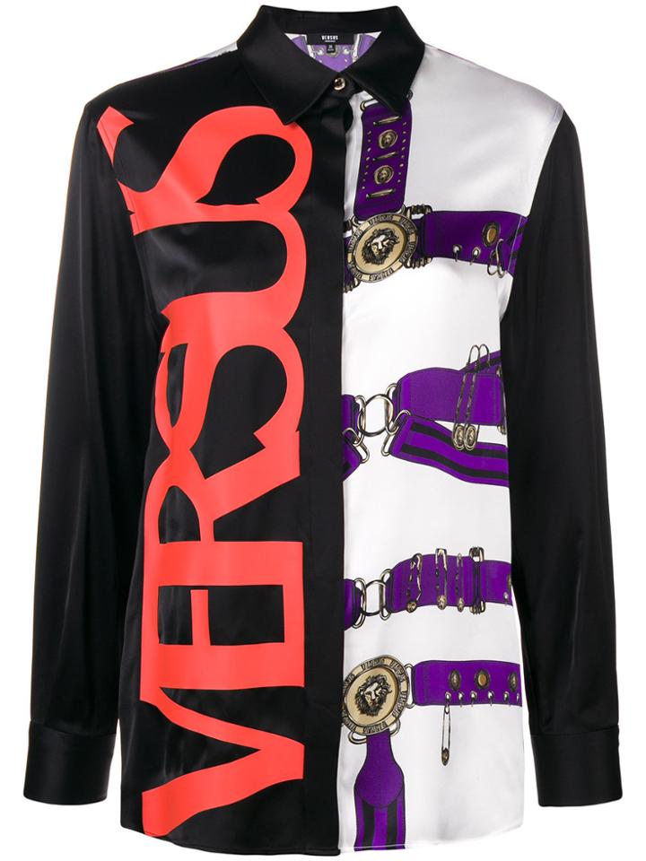 Versus Logo Colour-block Shirt - White