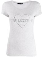 Love Moschino Studded Logo T-shirt - Grey