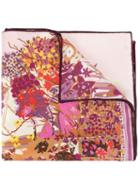 Salvatore Ferragamo Floral Printed Silk Scarf - Purple