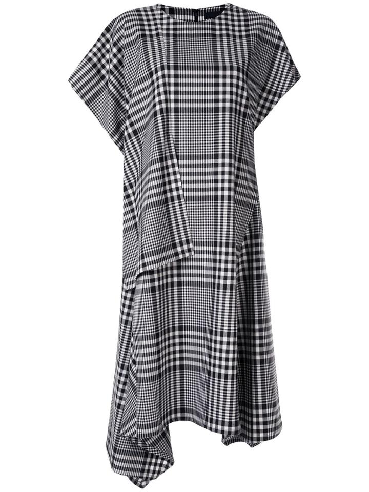 Juun.j Plaid Oversized Midi Dress - Black