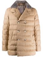 Herno Quilted Double-breasted Jacket - Neutrals
