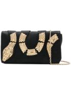 Red Valentino Embellished Snake Shoulder Bag - Black