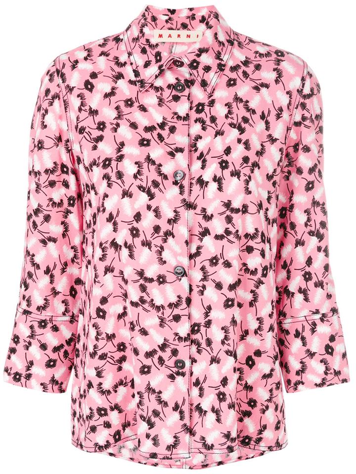 Marni Floral Printed Shirt - Pink & Purple