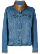 Simonetta Ravizza - Back Detail Jacket - Women - Cotton/mink Fur - M, Blue, Cotton/mink Fur