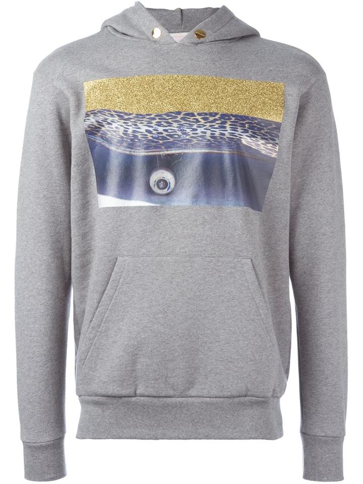 Palm Angels Skateboard Print Hoodie, Men's, Size: Medium, Grey, Cotton