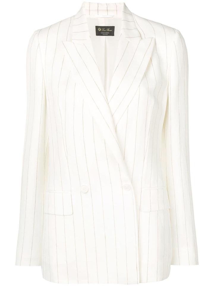 Loro Piana Pinstriped Blazer - White