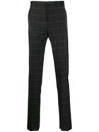 Ps Paul Smith Tapered Plaid Trousers - Black
