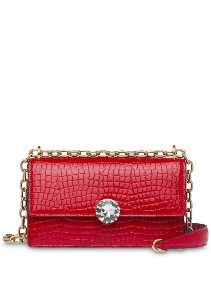 Miu Miu Miu Solitaire Patent Leather Bag - Red