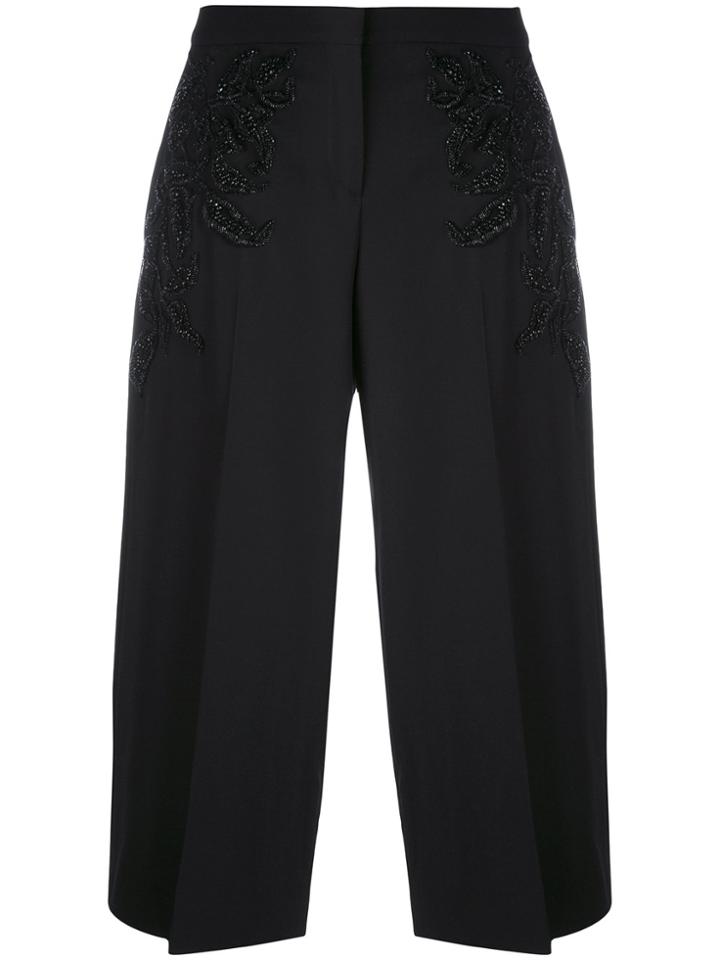 Alexander Mcqueen Beaded Cropped Trousers - Black