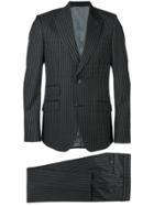 Gucci Logo Pinstripe Formal Suit - Grey
