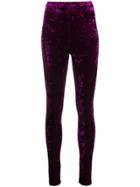 Comme Des Garçons Fitted Velvet Leggings - Purple