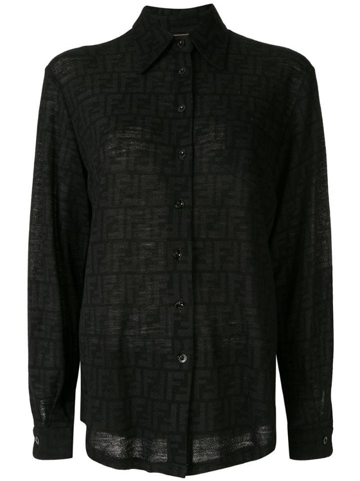 Fendi Pre-owned Logo Print Shirt - Black