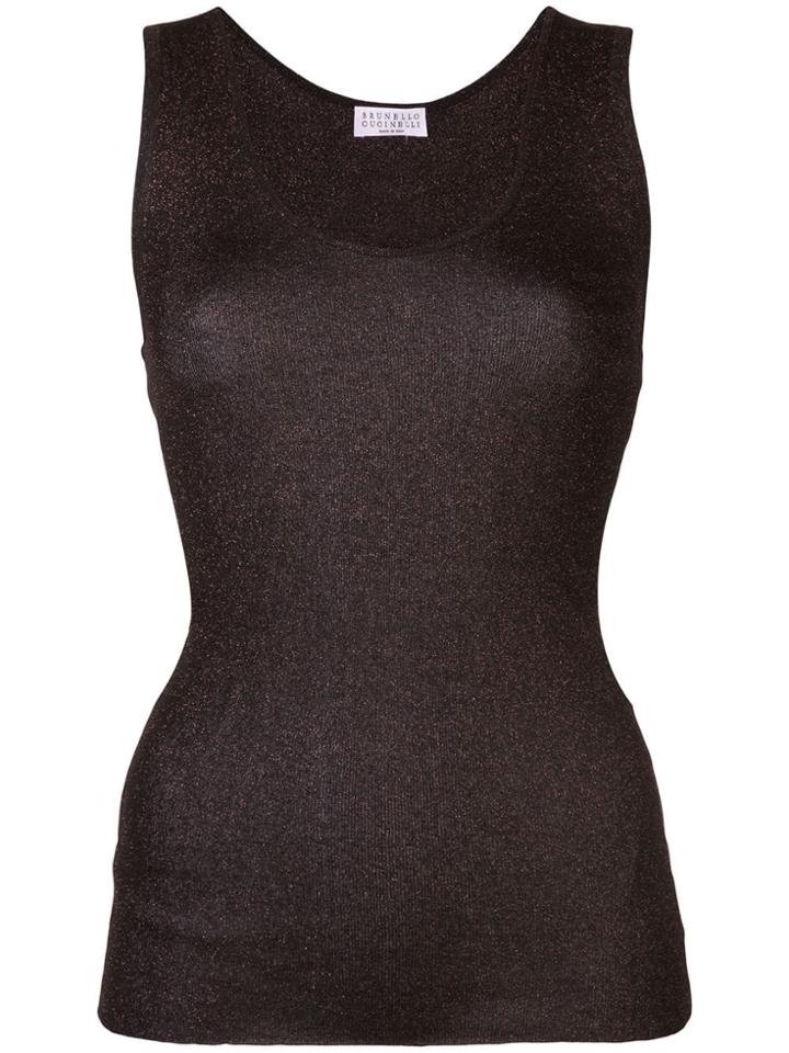 Brunello Cucinelli Glitter Effect Tank Top - Purple