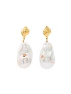Anni Lu White And Pink Baroque Pearl Drop Earrings