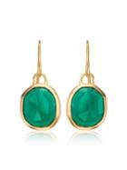 Monica Vinader Siren Wire Green Onyx Earrings - Gold