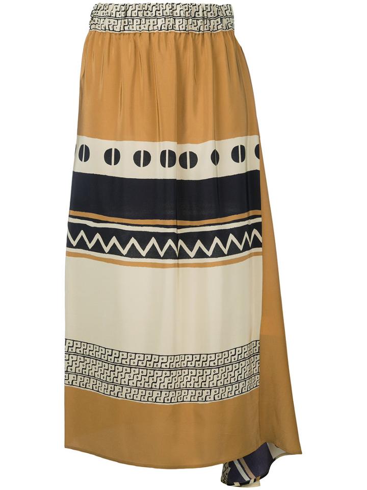 Nehera - Graphic Print Skirt - Women - Silk - 36, Black, Silk