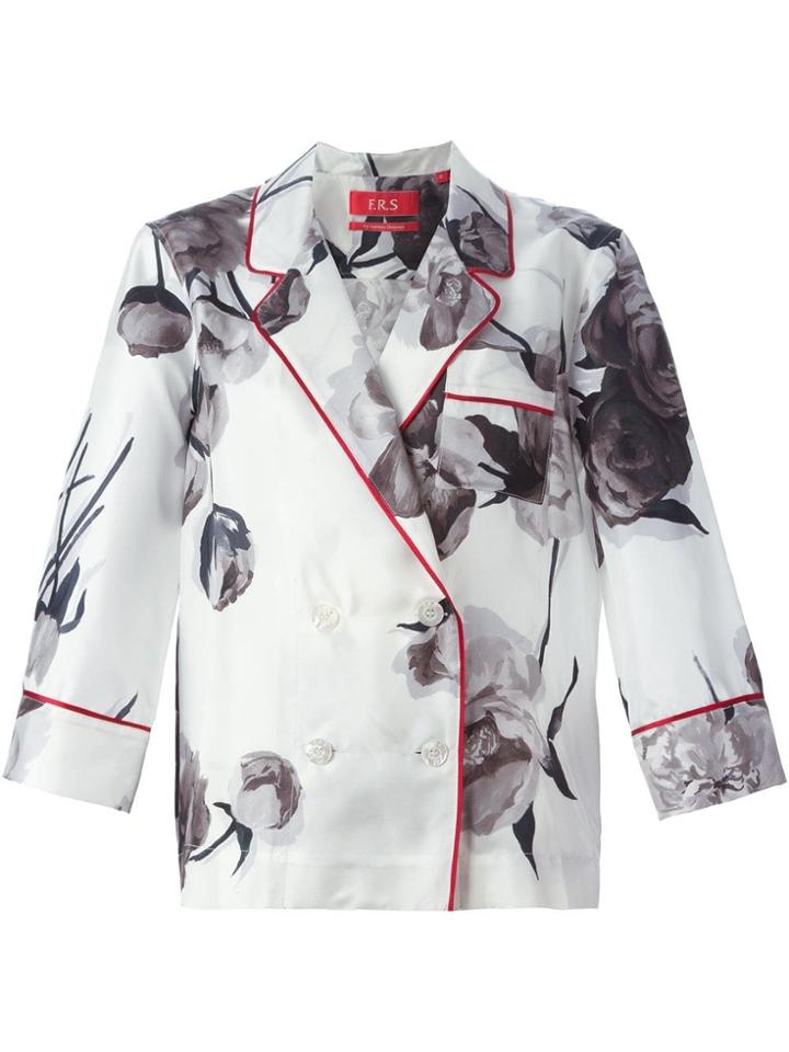F.r.s For Restless Sleepers Floral Print Pajama Blouse - White