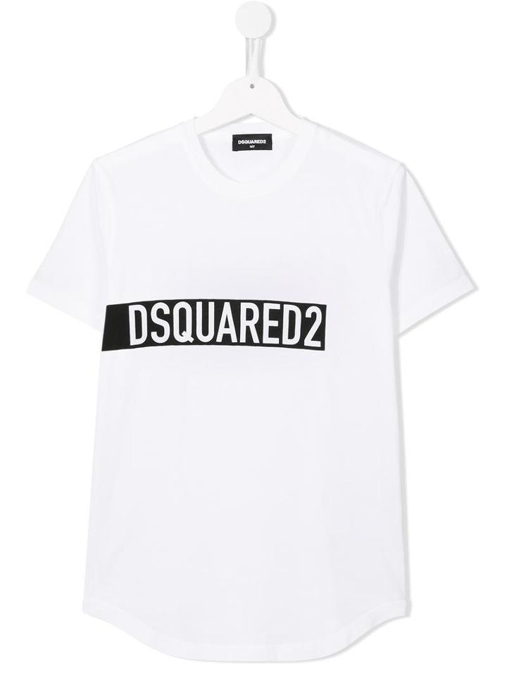Dsquared2 Kids Logo Print T-shirt, Boy's, Size: 16 Yrs, White