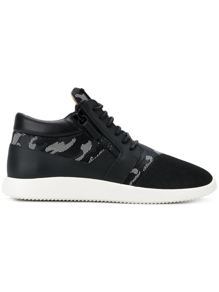 Giuseppe Zanotti Runner Camouflage Sneakers - Black
