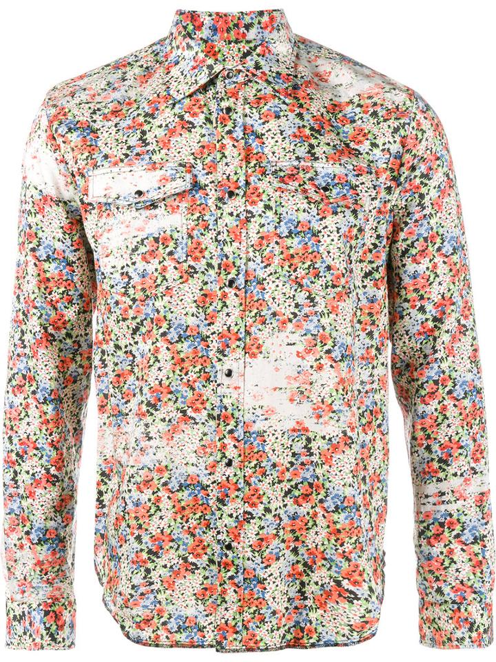 Maison Margiela - Bleached Floral Print Shirt - Men - Cotton - 41, White, Cotton