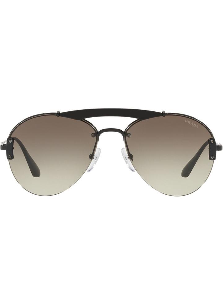 Prada Eyewear Classic Aviator Sunglasses - Black