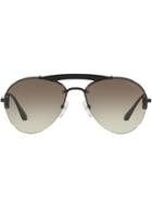 Prada Eyewear Classic Aviator Sunglasses - Black