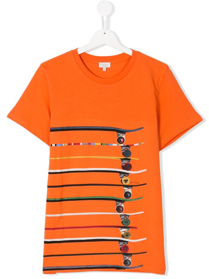 Paul Smith Junior Skateboard Print T-shirt - Yellow & Orange