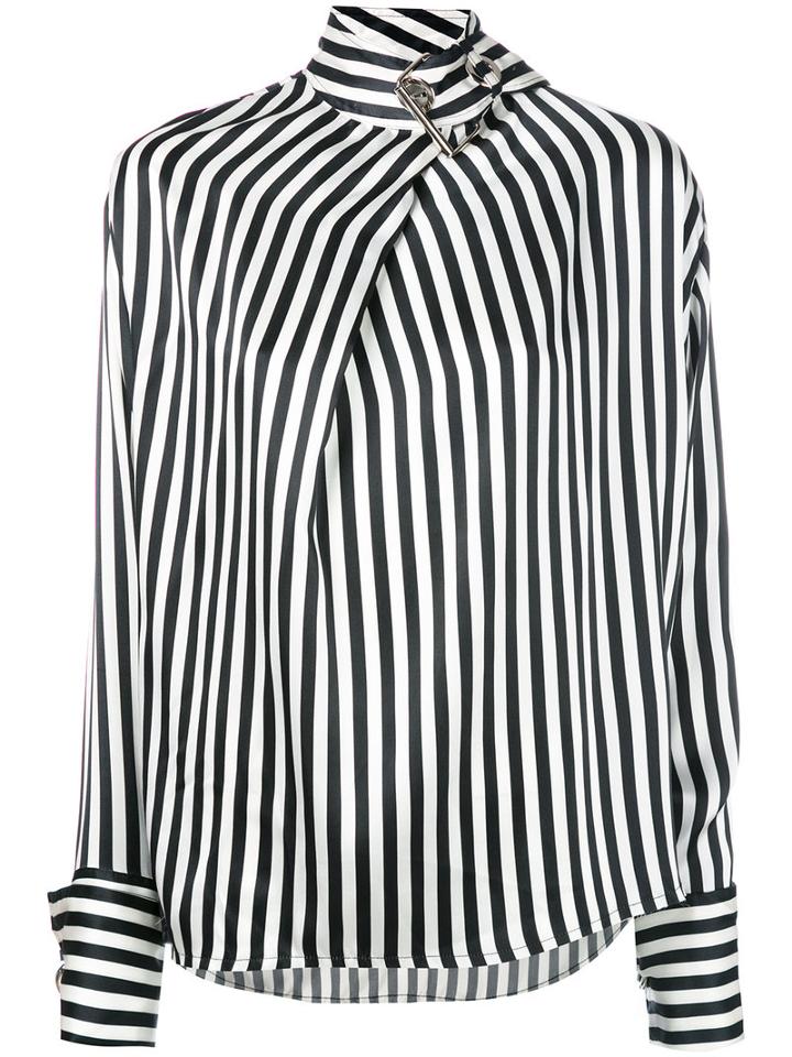 Marques'almeida - Buckled High Neck Blouse - Women - Silk - M, Black, Silk