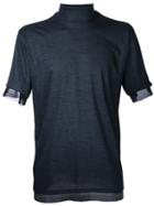 Kolor Turtle Neck T-shirt, Men's, Size: 2, Blue, Nylon/wool