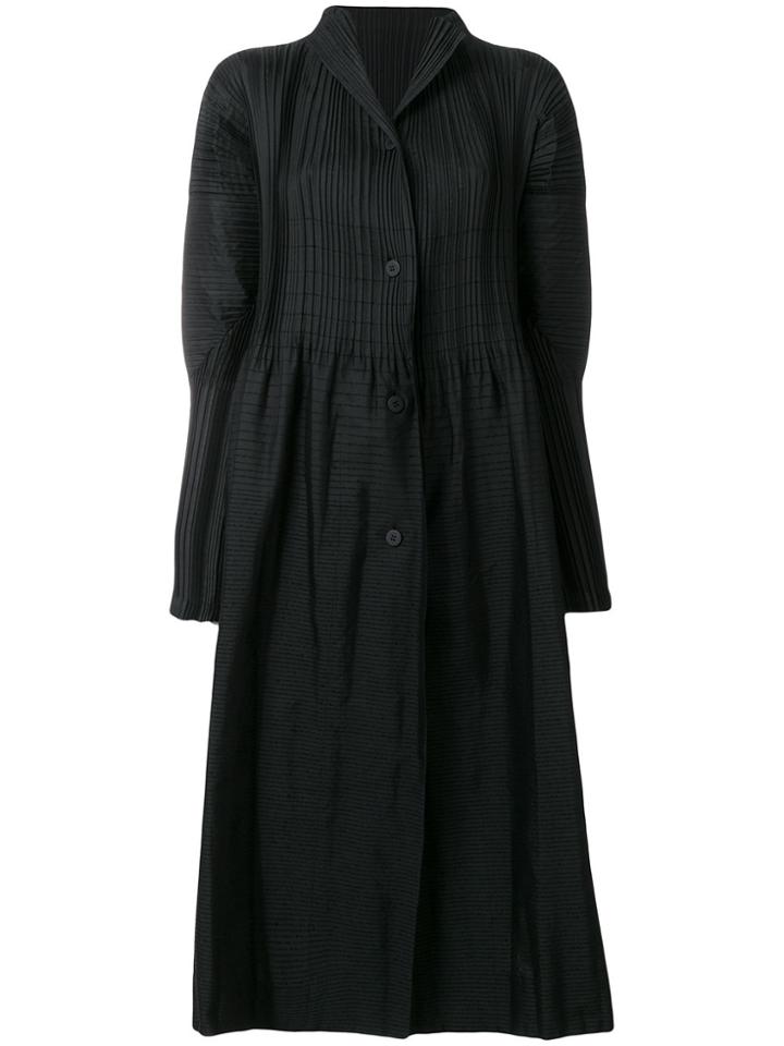 Issey Miyake Oversized Pleated Dress - Black