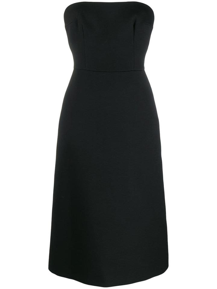 Prada Fitted Bustier Midi Dress - Black