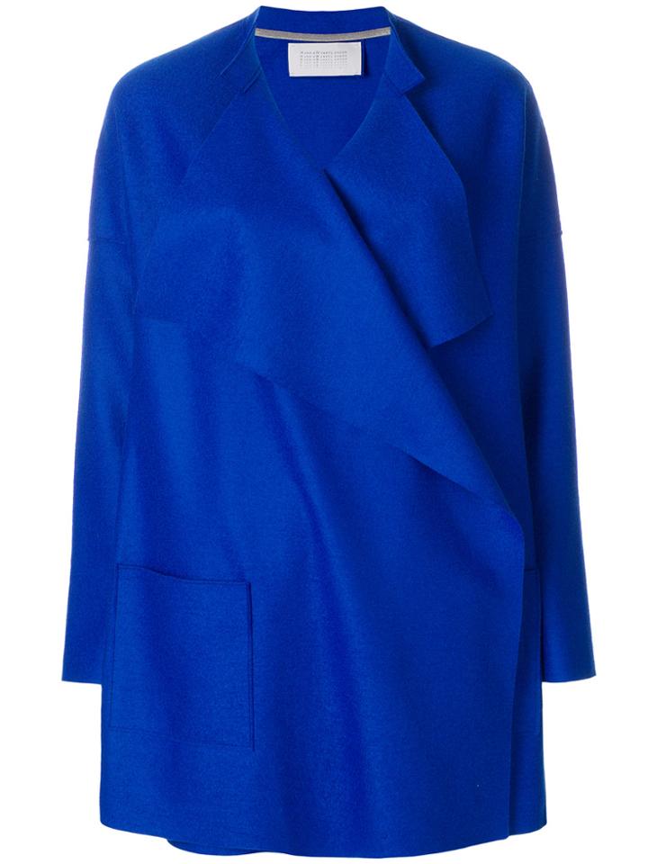 Harris Wharf London Oversized Wrap Coat - Blue