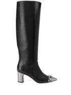 Casadei Metallic Toe Knee-high Boots - Black