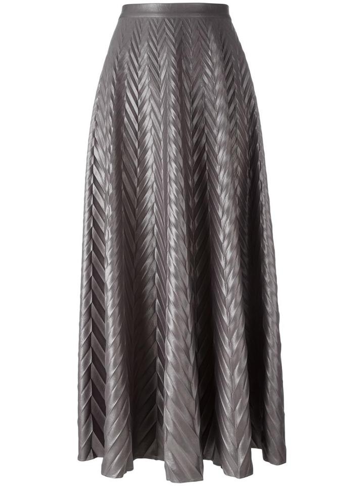 Golden Goose Deluxe Brand Pleated Herringbone Skirt, Women's, Size: Xs, Grey, Polyester