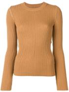 Mm6 Maison Margiela Cut-out Knitted Sweater - Neutrals