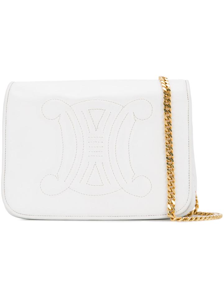 Céline Vintage Macadam Stitch Shoulder Bag - White