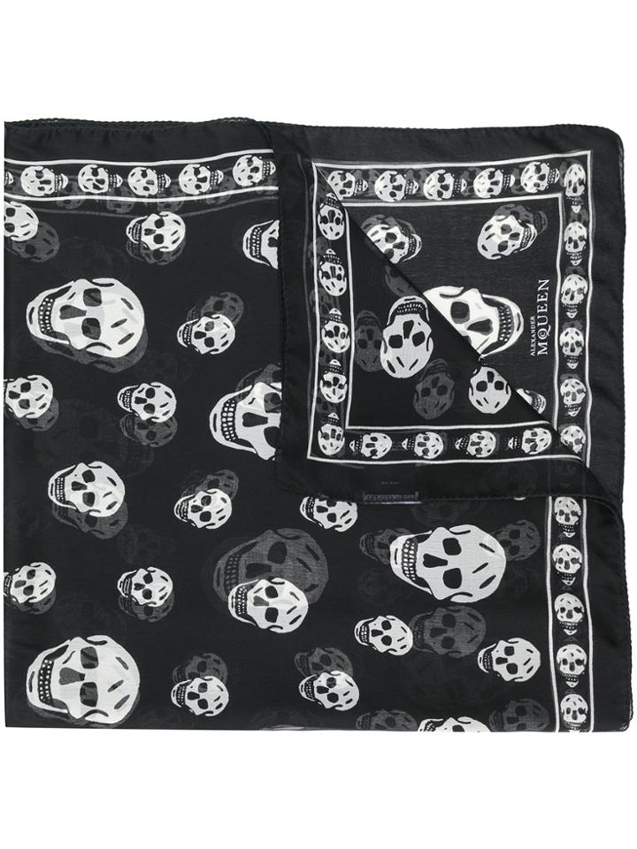 Alexander Mcqueen Patterned Skull Print Scarf - Black