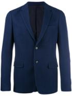 Prada Flap Pockets Blazer, Men's, Size: 48, Blue, Silk/cupro/wool