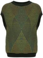 Caban Diamond Pattern Knit Vest - Black