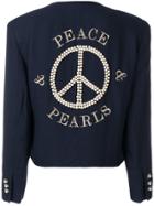 Moschino Vintage Peace Embroidered Jacket - Blue