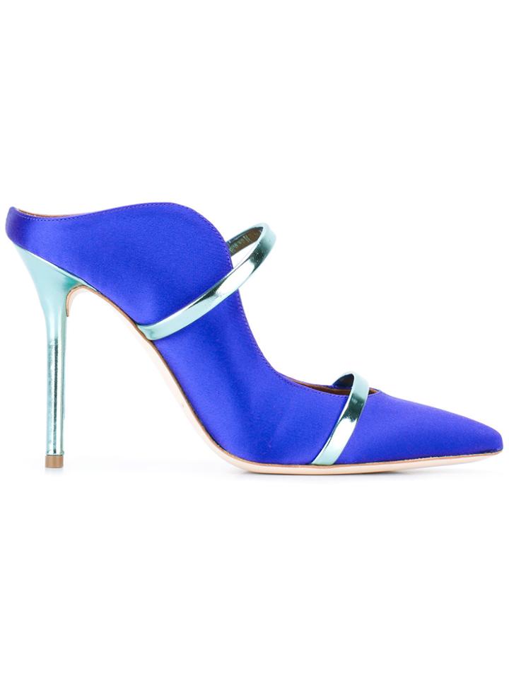 Malone Souliers Metallic Straps Mules - Blue