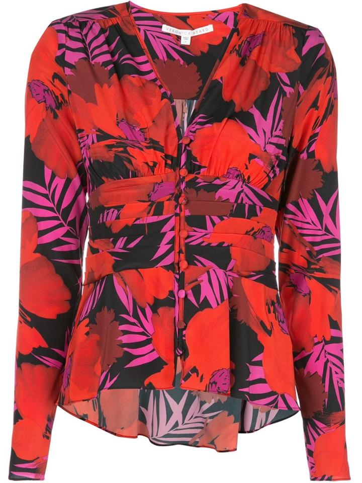 Veronica Beard Pevero Poppy-print Shirt - Red