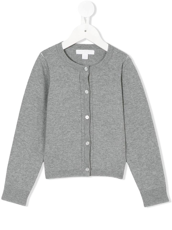 Burberry Kids - Long-sleeve Cardigan - Kids - Cotton - 4 Yrs, Grey