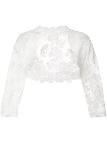 Olvi´s Lace-embroidered Cropped Cardigan - White