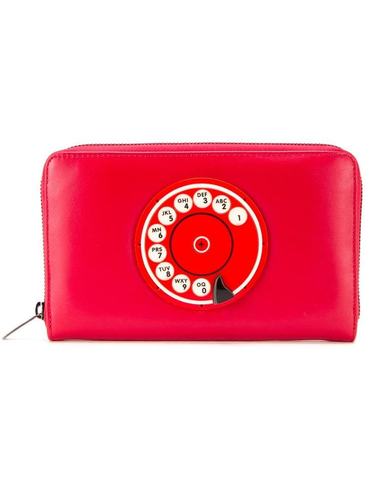 Yazbukey Retro Telephone Motif Purse, Women's, Red, Leather/plexiglass