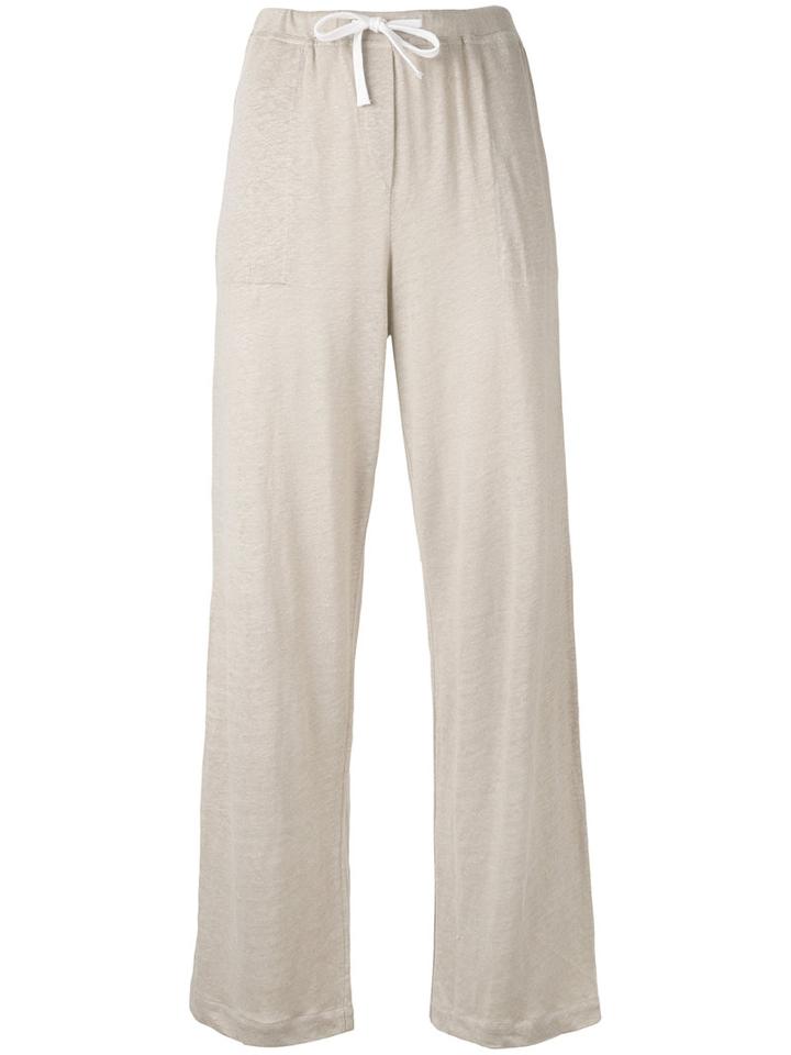 Majestic Filatures - Wide Leg Track Pants - Women - Linen/flax - I, Nude/neutrals, Linen/flax