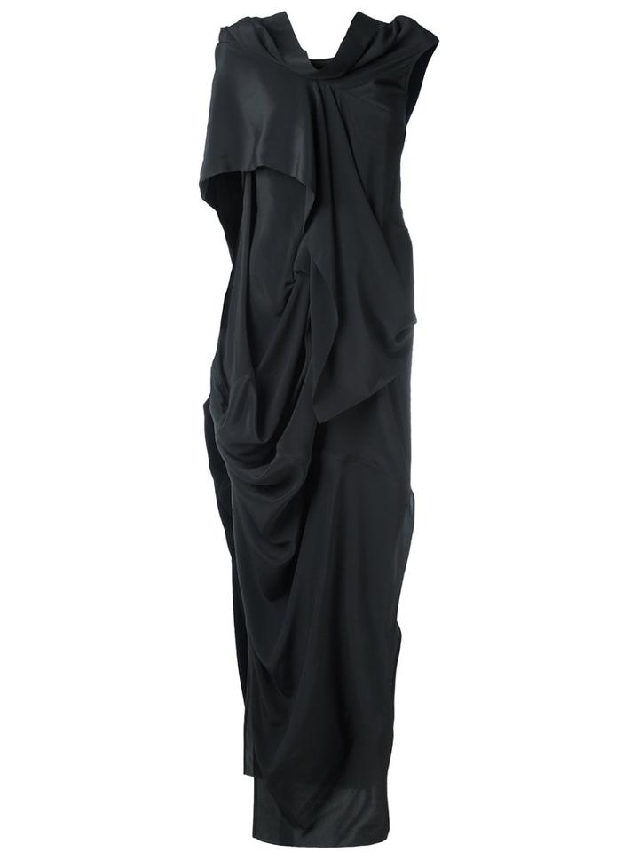 Rick Owens - Egret Evening Dress - Women - Silk/acetate - 40, Black, Silk/acetate