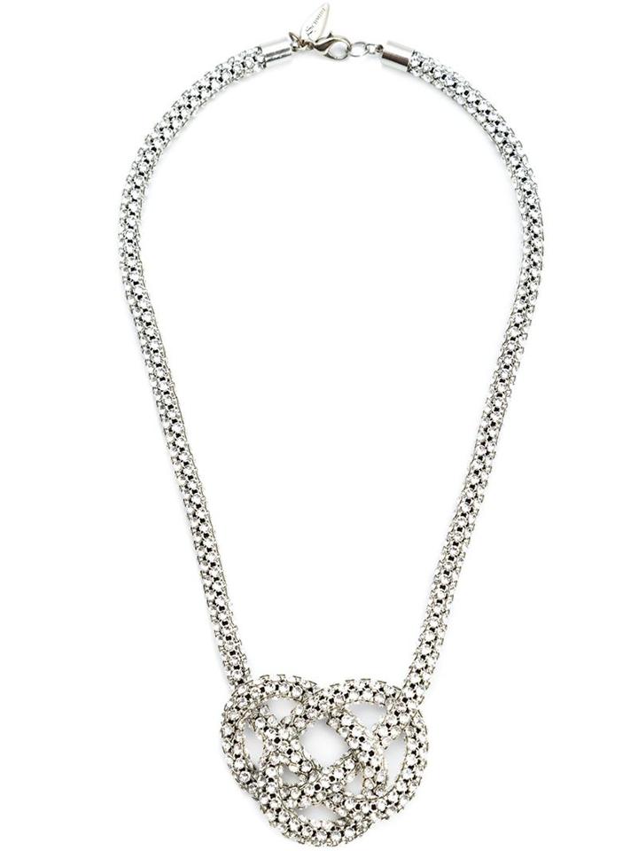Michael Schmidt Swarovski Crystal Knot Necklace, Women's, Metallic